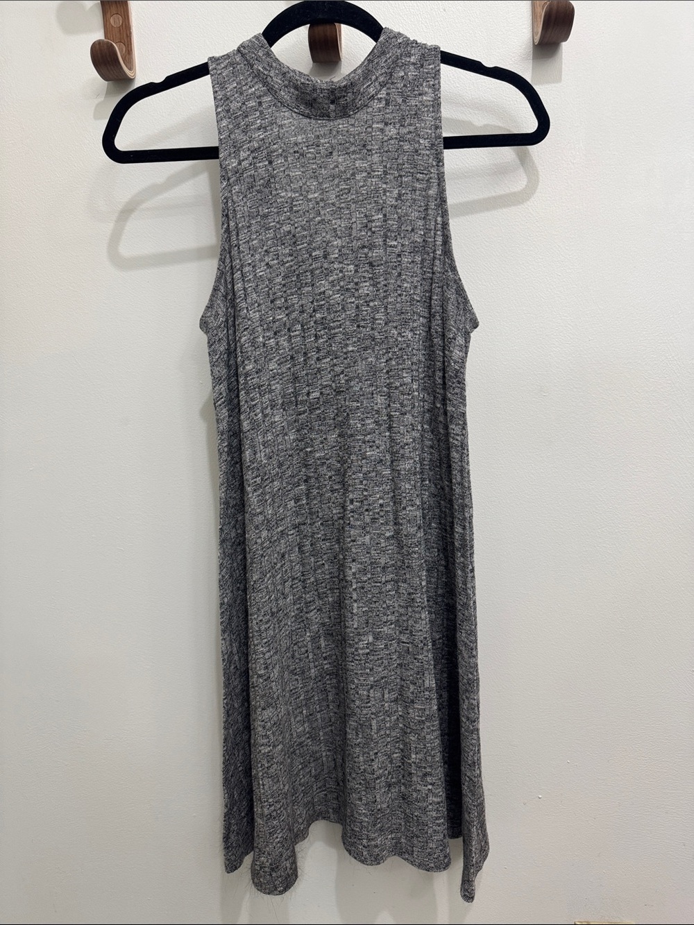 love, Fire Heather Grey Sleeveless A-Line Ribbed Dress